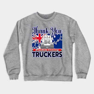 TRUCKERS FOR FREEDOM - THANK YOU TRUCKERS - AUSTRALIAN FLAG - CANBERRA BLK LETTERS GRAPHIC Crewneck Sweatshirt